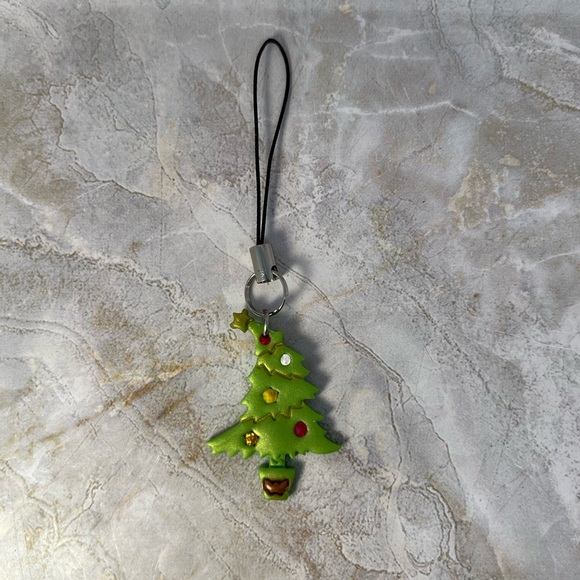 Handmade Other - Christmas Tree phone charm. Polymer clay handmade charm.
